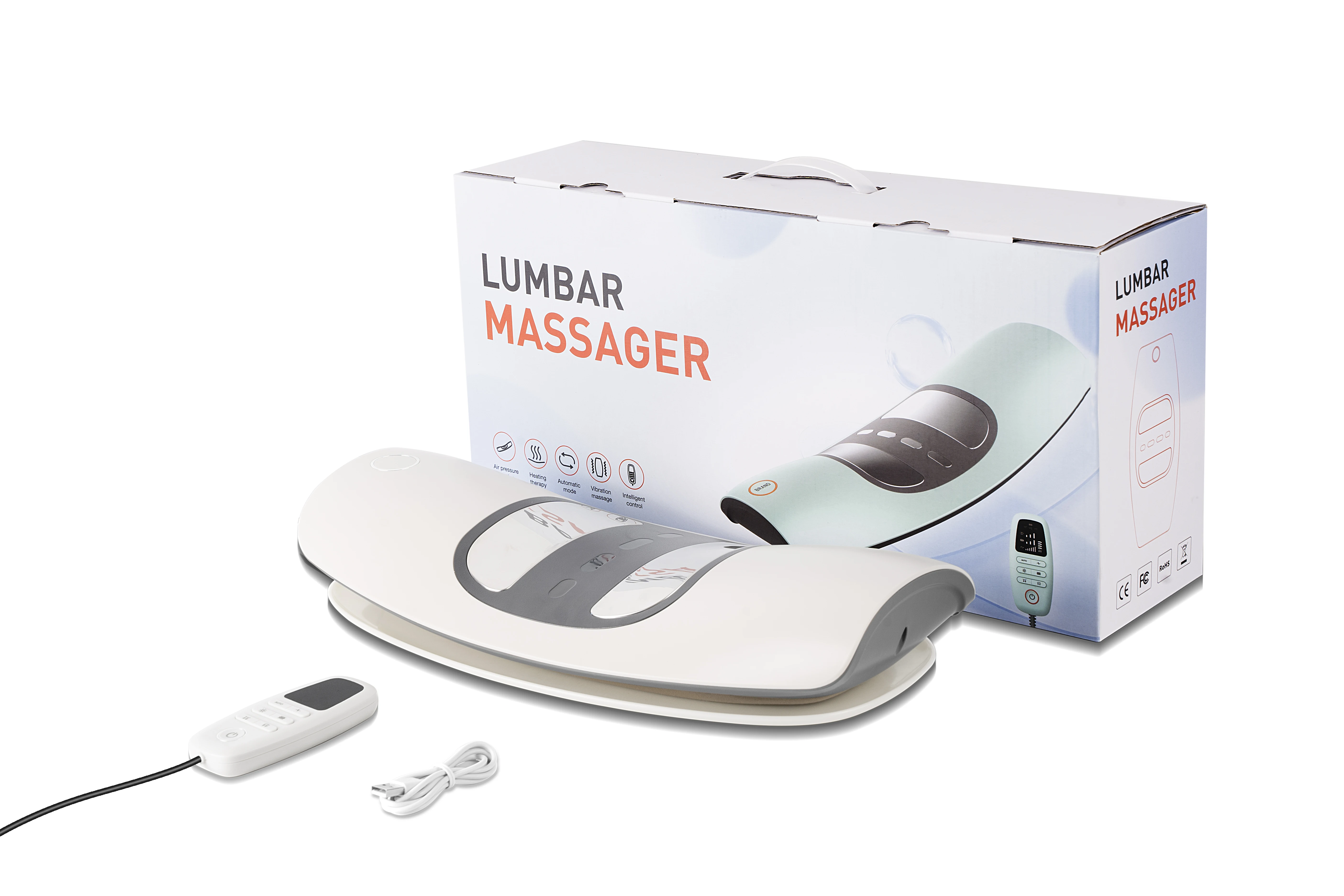 3 in 1 Electric Lumbar Traction Massager Inflatable Back Stretcher Adjustable Vibration Waist Massager Spine Support Device