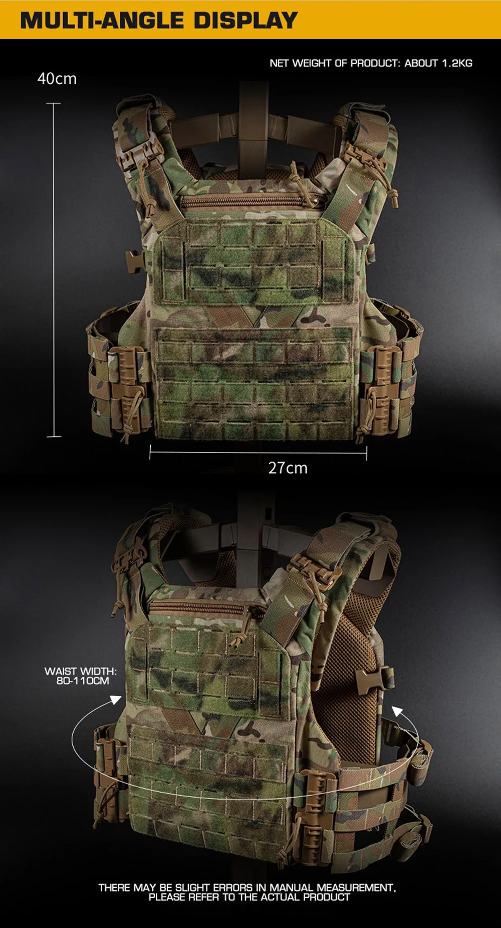 K series Plate Carrier Camo Style Full-Size Universal Ranger Green Hunting Vest Airsoft Tactical Gear with Quick-release System