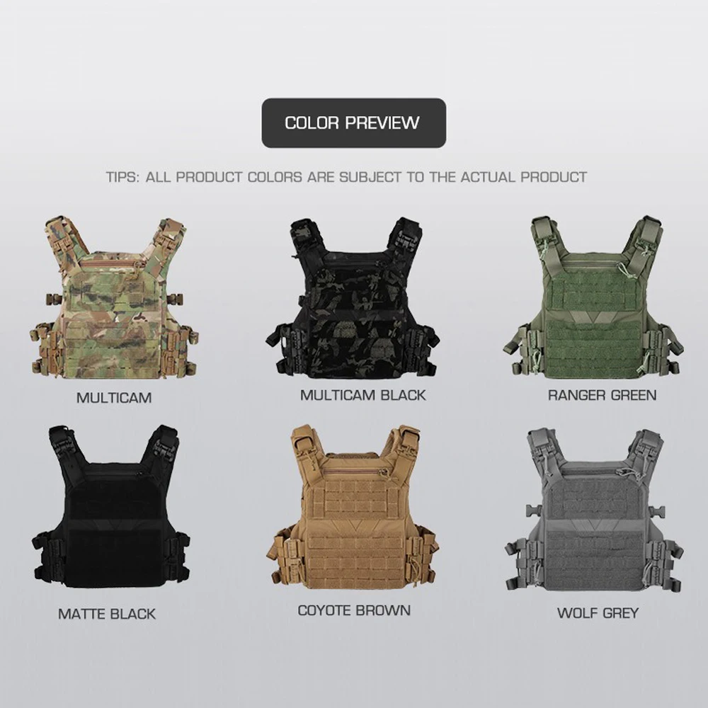 K series Plate Carrier Camo Style Full-Size Universal Ranger Green Hunting Vest Airsoft Tactical Gear with Quick-release System