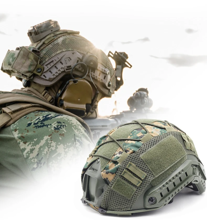 Tactical Helmet Cover Camo FAST Airsoft High-cut Helmet Cloth Hunting Shooting Helmet Accessories with Elastic Cord