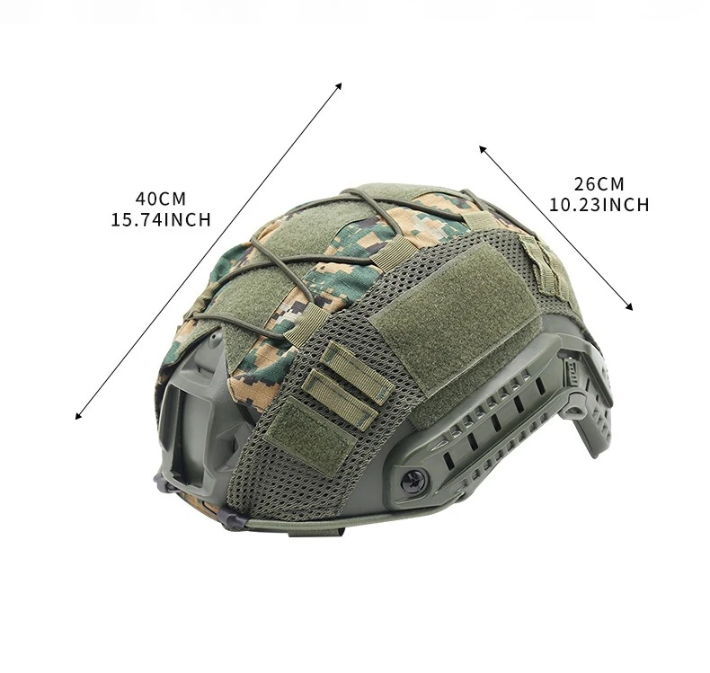 Tactical Helmet Cover Camo FAST Airsoft High-cut Helmet Cloth Hunting Shooting Helmet Accessories with Elastic Cord