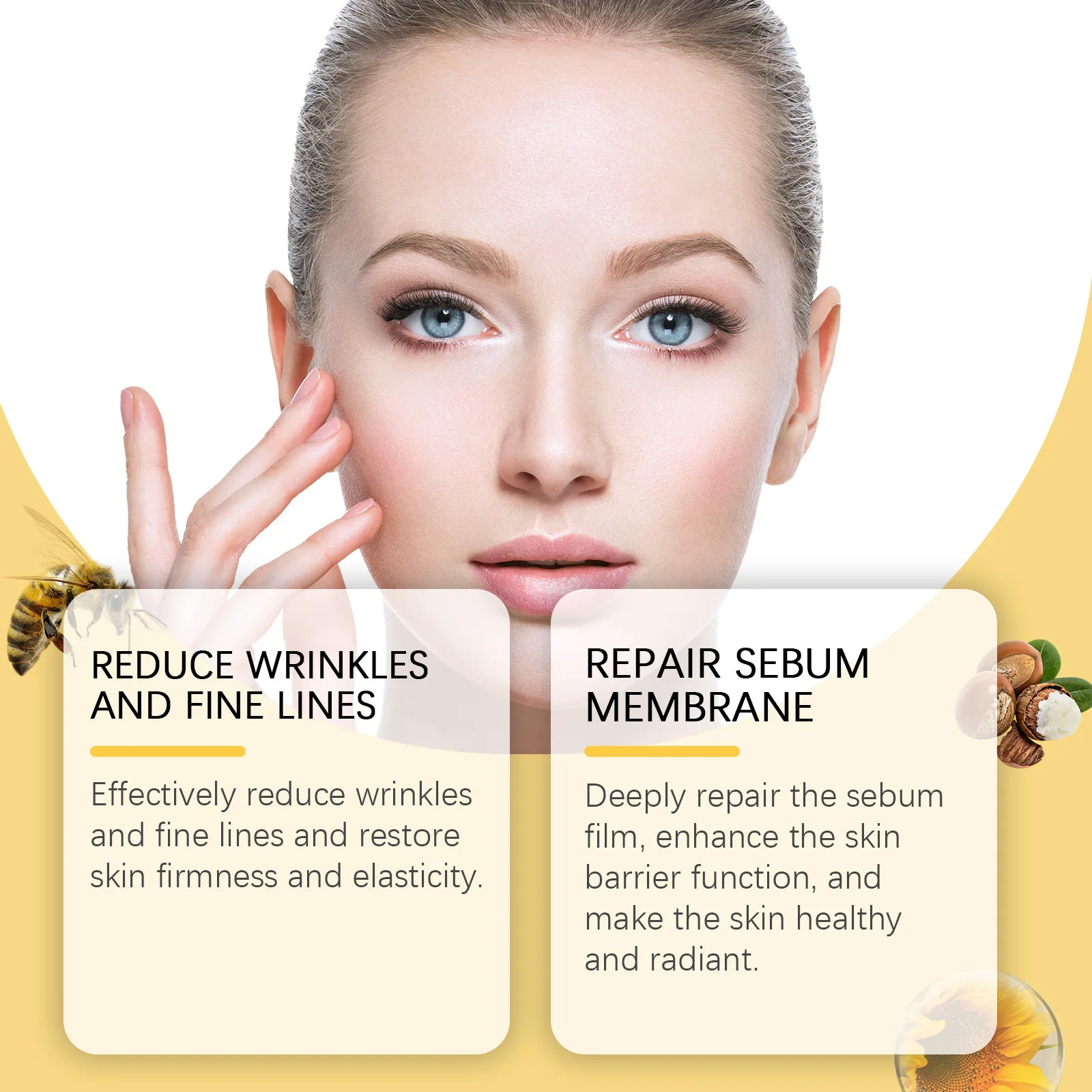 Bee Venom Essence Cream Diminishing Fine Lines Smoothing Wrinkles Fade Blemishe Anti Aging Tightening Brightening Face Serum Oil