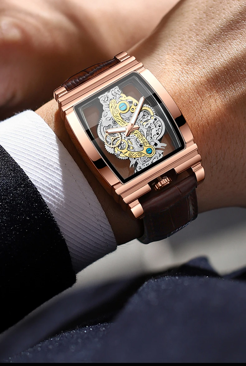 BINBOND Luxury Quartz Wristwatches For Men Luminous Waterproof Hollow-Out Men's Watch Business Sport Fashion Casual Reloj