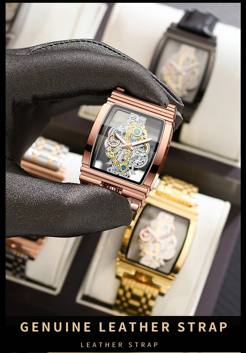 BINBOND Luxury Quartz Wristwatches For Men Luminous Waterproof Hollow-Out Men's Watch Business Sport Fashion Casual Reloj