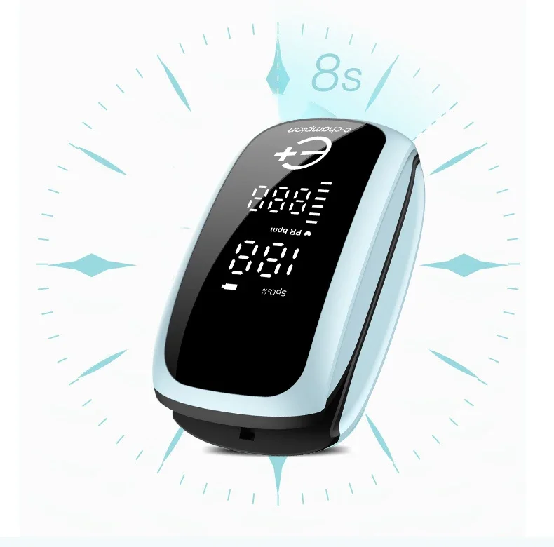Rechargeable Fingertip Pulse Oximeter Medical Oximeter Strap Lanyard Blood Oxygen Saturation Monitor Digital LED Display Child