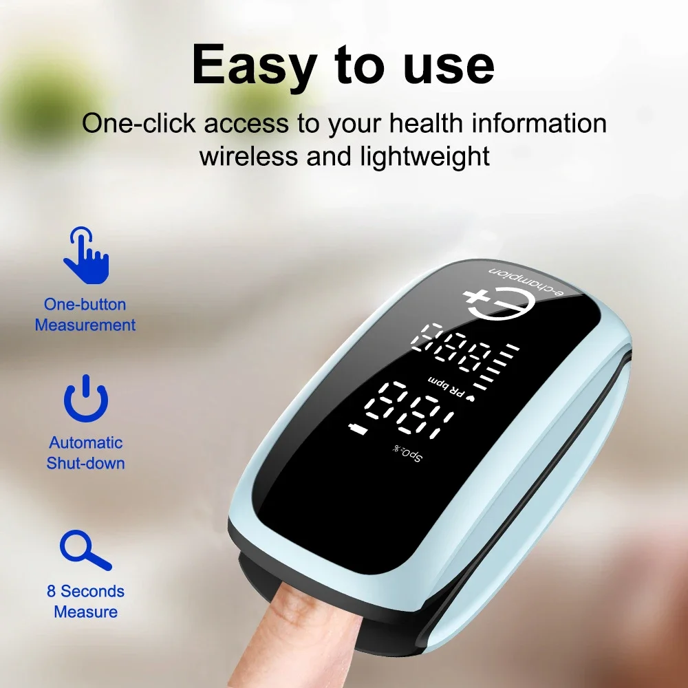 Rechargeable Fingertip Pulse Oximeter Medical Oximeter Strap Lanyard Blood Oxygen Saturation Monitor Digital LED Display Child