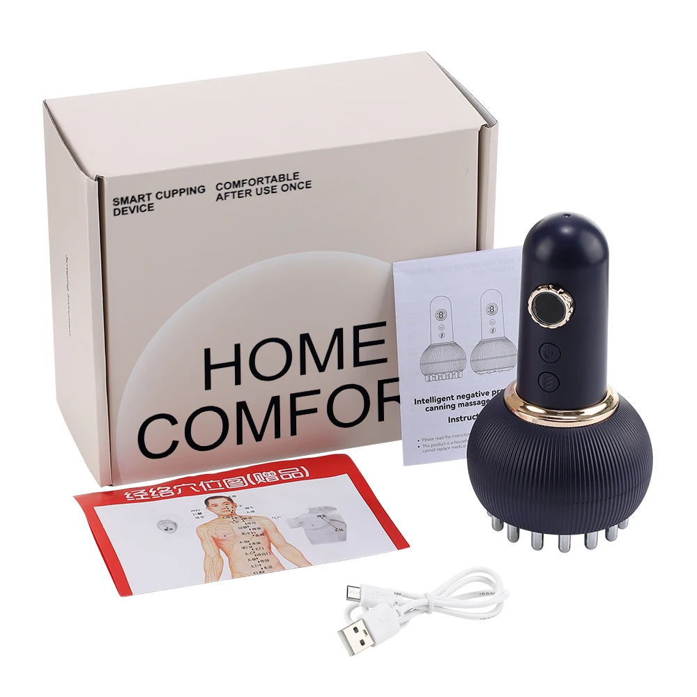 9 Gears Electric Meridian Brush Body Massager Gua Sha Microcurrent Hot Compress Scraping for Slimming And Relaxation