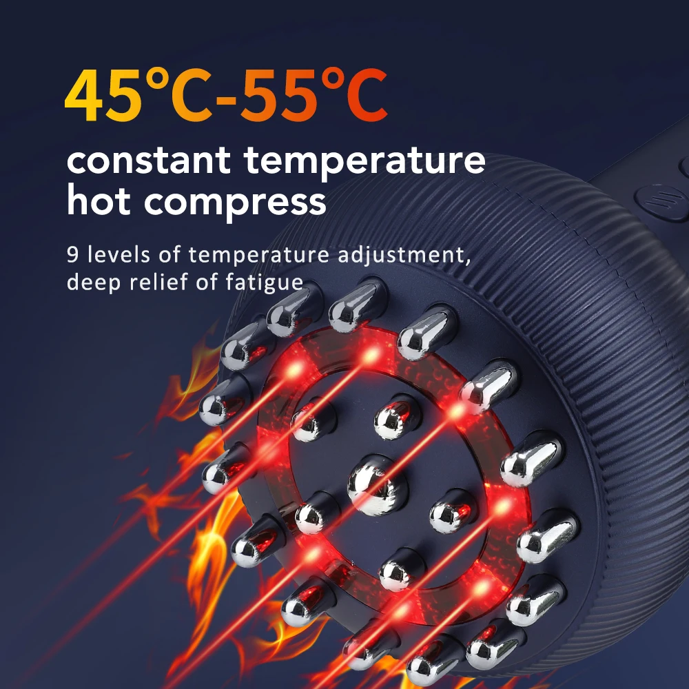 9 Gears Electric Meridian Brush Body Massager Gua Sha Microcurrent Hot Compress Scraping for Slimming And Relaxation