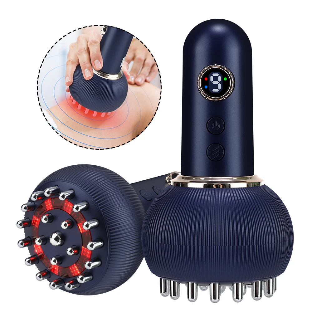 9 Gears Electric Meridian Brush Body Massager Gua Sha Microcurrent Hot Compress Scraping for Slimming And Relaxation