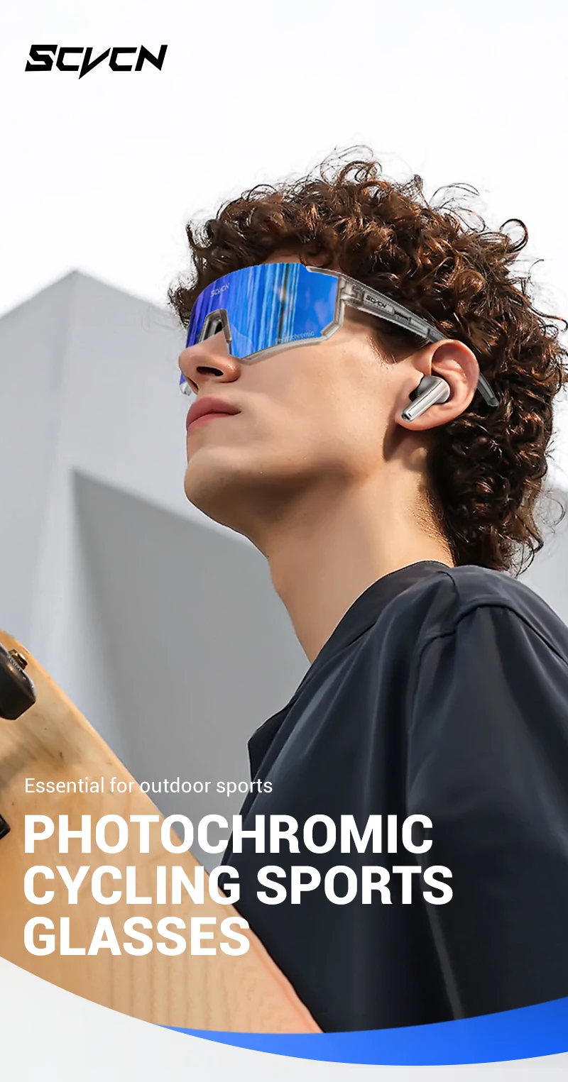 SCVCN Photochromic Sunglasses Outdoor Sports Bike Cycling Glasses Man MTB Climbing Glasses Women Driving Bicycle Eyewear New