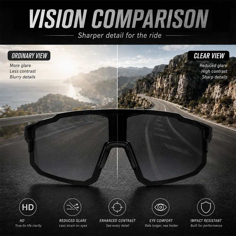 Men Women Sports Glasses Windproof Outdoor Road Bike Sunglasses Men Riding Fishing Running Eyewear UV400 Oculos De Sol
