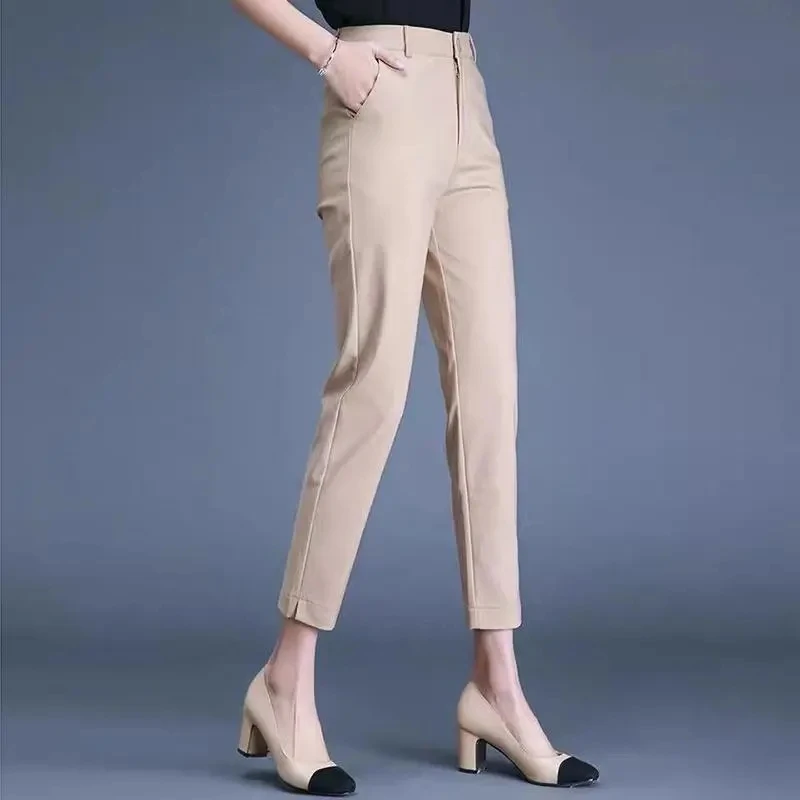 Office Lady Suit Classic Pants Women Work Pantalones Spring High Waist Skinny Pencil Trousers Elegant Capris Customized Skirts