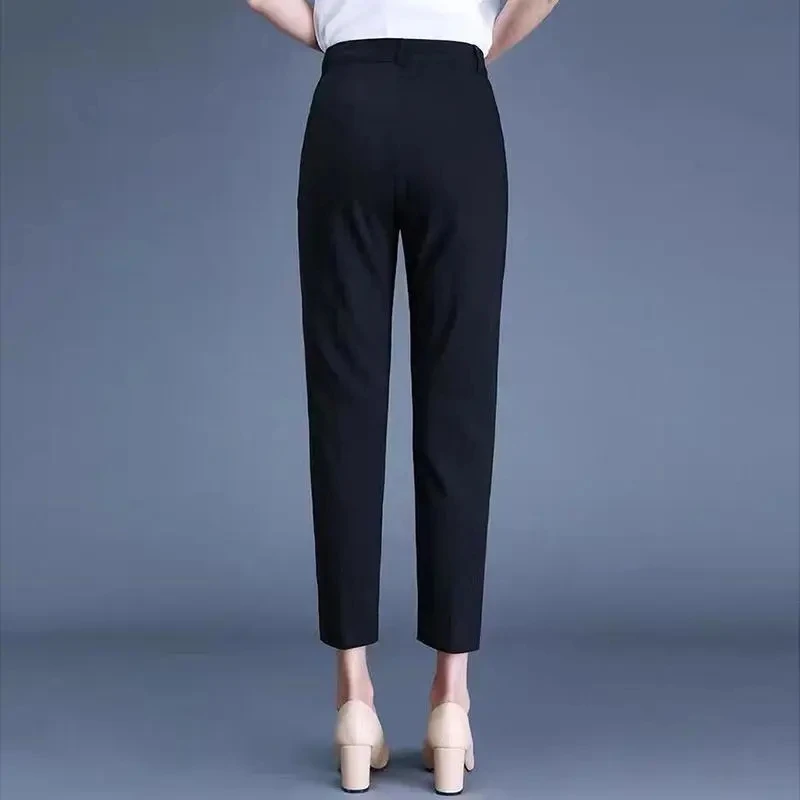 Office Lady Suit Classic Pants Women Work Pantalones Spring High Waist Skinny Pencil Trousers Elegant Capris Customized Skirts
