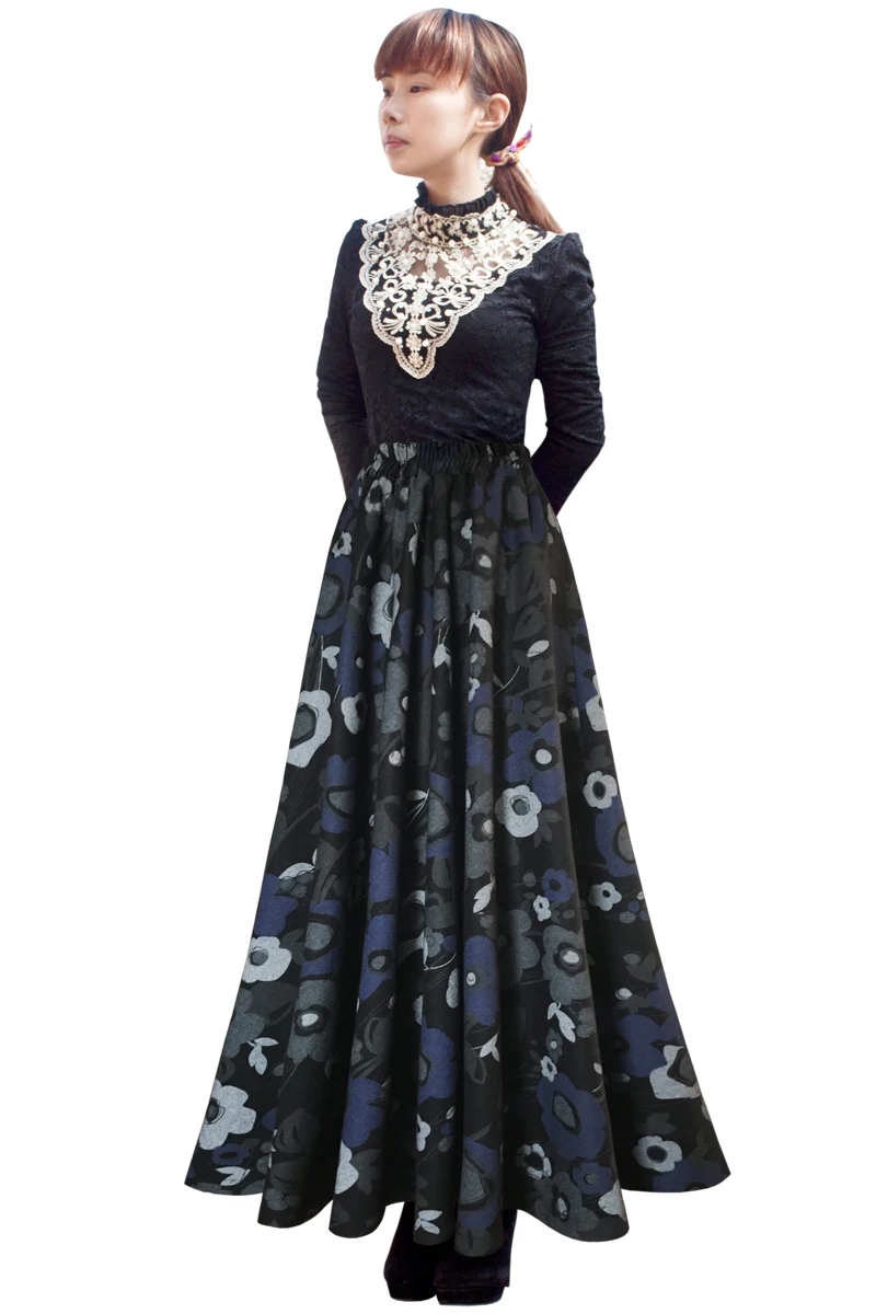TIYIHAILEY-Women's Long Maxi Thick A-line Skirts, Elastic Waist, Plaid Woolen Skirts, Warm with Pocket, Winter, New Custom Made