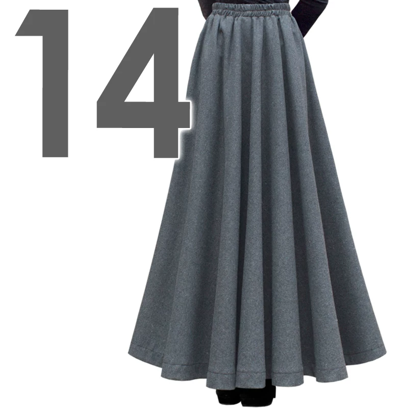 TIYIHAILEY-Women's Long Maxi Thick A-line Skirts, Elastic Waist, Plaid Woolen Skirts, Warm with Pocket, Winter, New Custom Made
