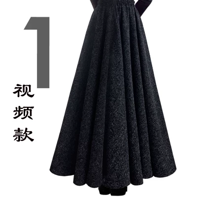 TIYIHAILEY-Women's Long Maxi Thick A-line Skirts, Elastic Waist, Plaid Woolen Skirts, Warm with Pocket, Winter, New Custom Made