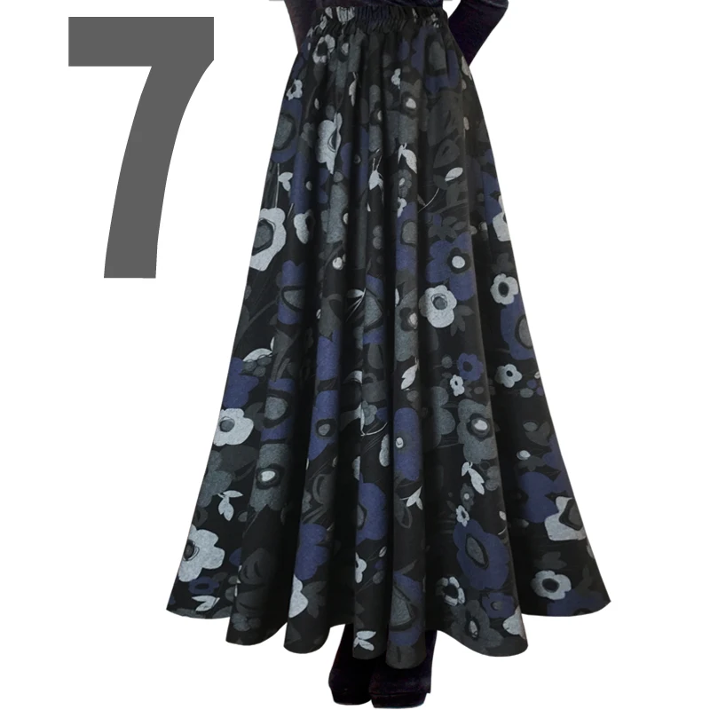 TIYIHAILEY-Women's Long Maxi Thick A-line Skirts, Elastic Waist, Plaid Woolen Skirts, Warm with Pocket, Winter, New Custom Made