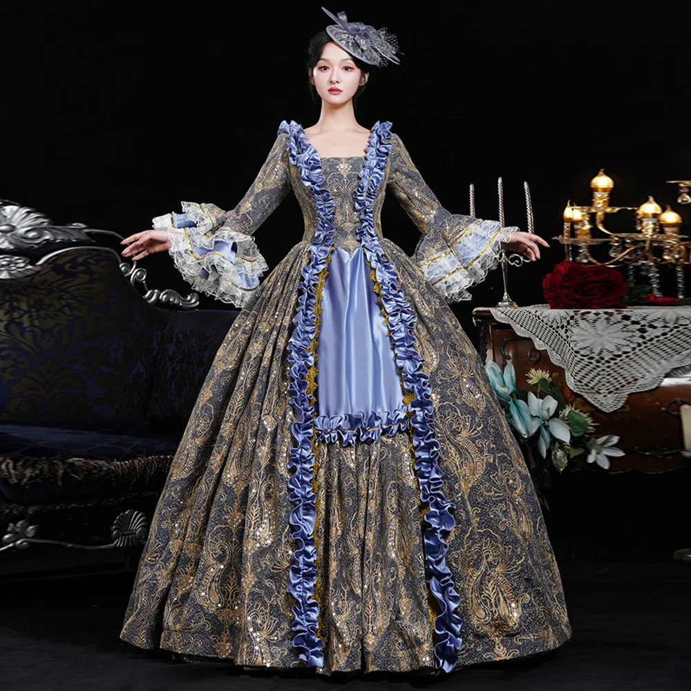Rococo Baroque Marie Antoinette Ball Gown 18th Century Renaissance Historical Period Victorian Dress for Women