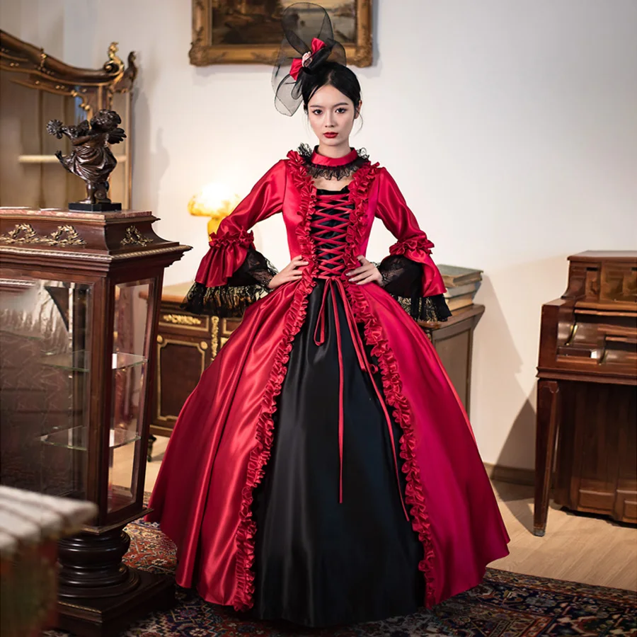 Rococo Baroque Marie Antoinette Ball Gown 18th Century Renaissance Historical Period Victorian Dress for Women