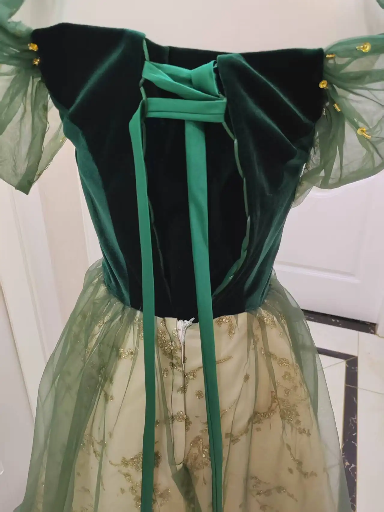 2026 Vocal Art Exam, Piano Performance, bel canto Solo Performance Dress, Ink Green Velvet Fashion Evening Dress, Female Host