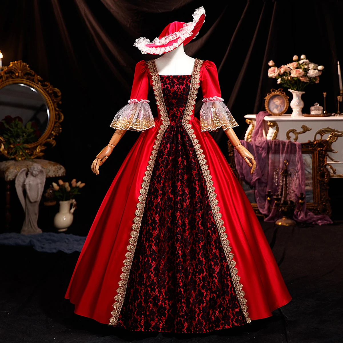 Customized Victorian Marie Court Evening Dresses Baroque Historical Renaissance Theater Masquerade Party Gowns