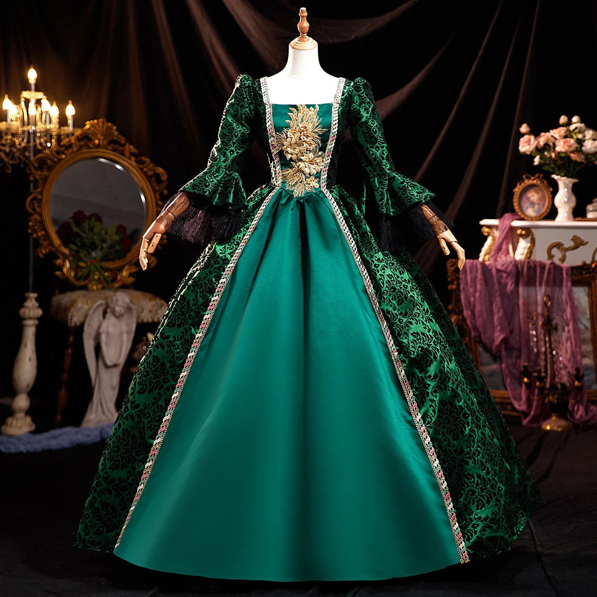 Customized Victorian Marie Court Evening Dresses Baroque Historical Renaissance Theater Masquerade Party Gowns
