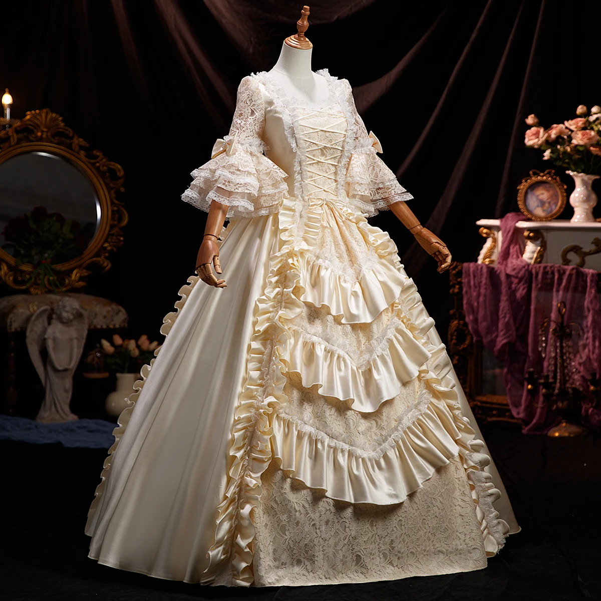 Customized Victorian Marie Court Evening Dresses Baroque Historical Renaissance Theater Masquerade Party Gowns