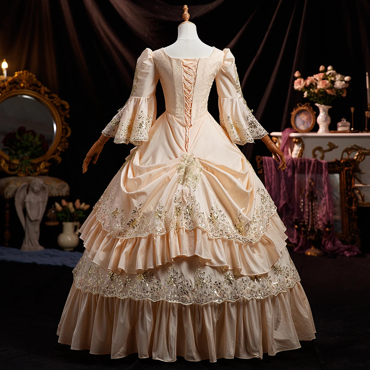 Customized Victorian Marie Court Evening Dresses Baroque Historical Renaissance Theater Masquerade Party Gowns