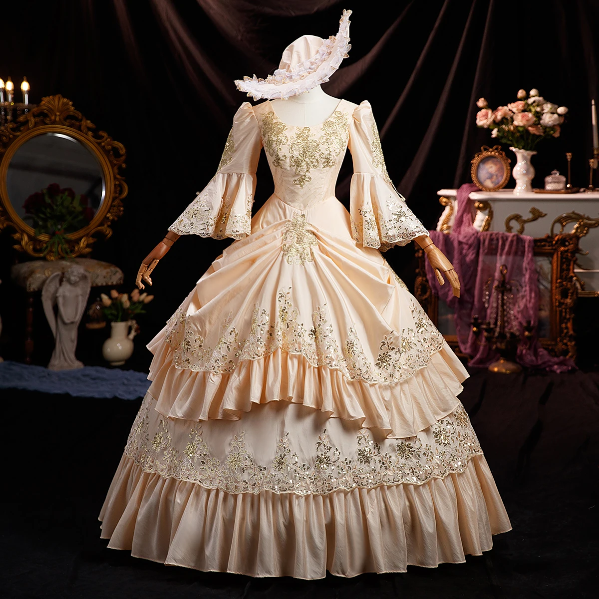 Customized Victorian Marie Court Evening Dresses Baroque Historical Renaissance Theater Masquerade Party Gowns