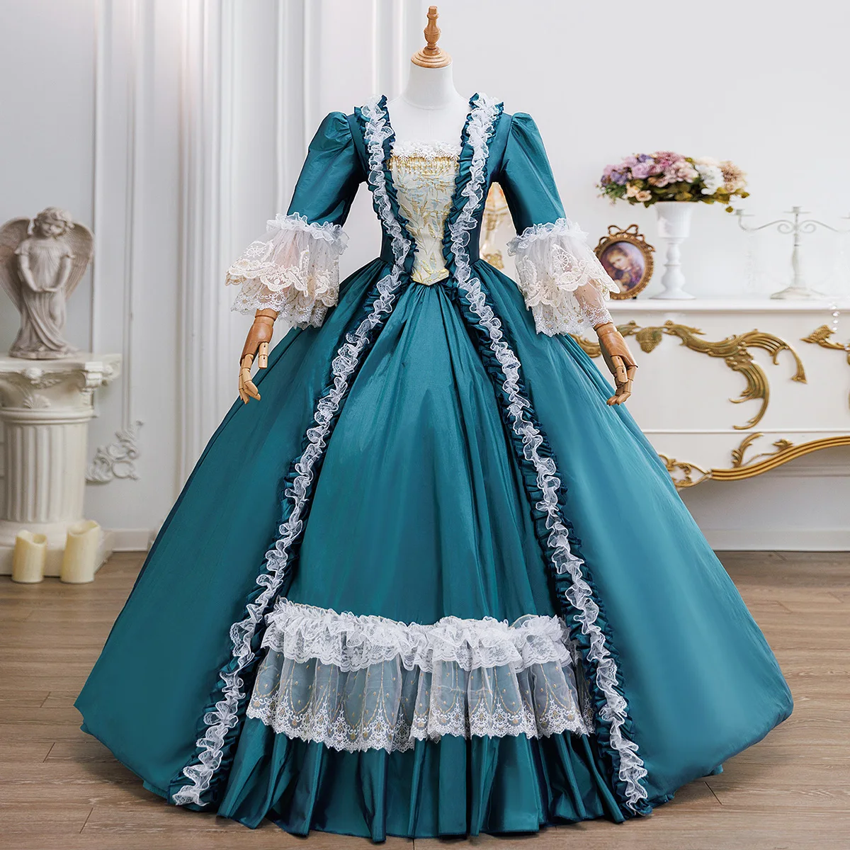 Customized Victorian Marie Court Evening Dresses Baroque Historical Renaissance Theater Masquerade Party Gowns