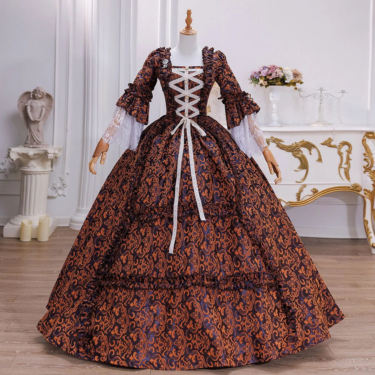Customized Victorian Marie Court Evening Dresses Baroque Historical Renaissance Theater Masquerade Party Gowns