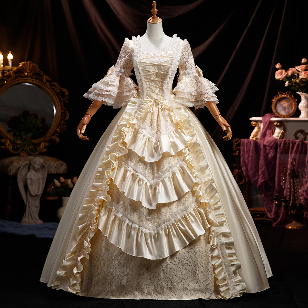 Customized Victorian Marie Court Evening Dresses Baroque Historical Renaissance Theater Masquerade Party Gowns