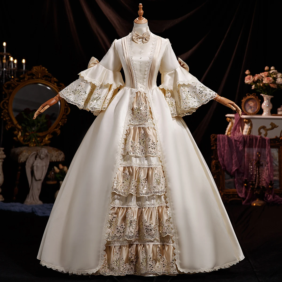 Customized Victorian Marie Court Evening Dresses Baroque Historical Renaissance Theater Masquerade Party Gowns