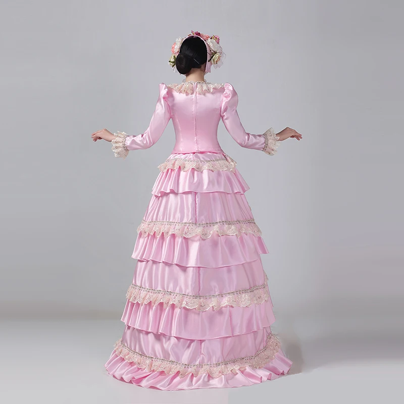 Customized Women Victorian Bustle Satin Dresses Historical Edwardian Ball Gown Holiday Fantasy Costume