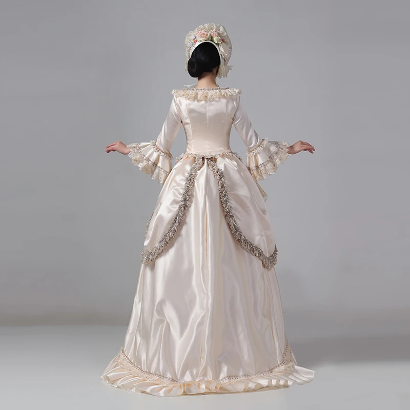 Customized Women Victorian Bustle Satin Dresses Historical Edwardian Ball Gown Holiday Fantasy Costume