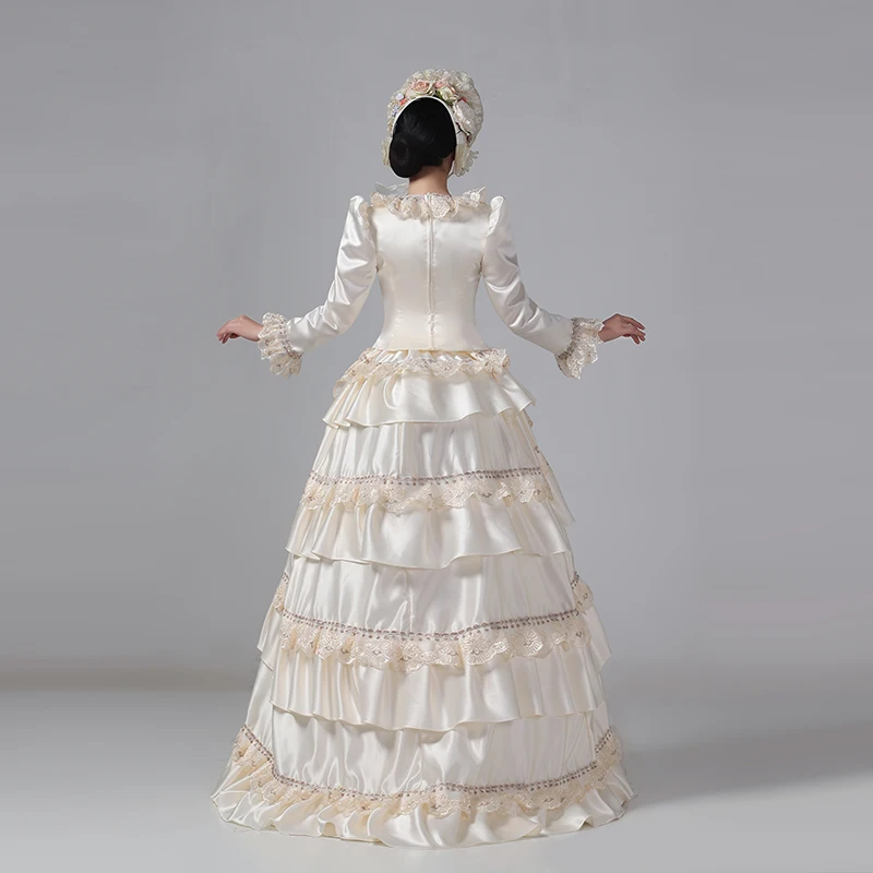 Customized Women Victorian Bustle Satin Dresses Historical Edwardian Ball Gown Holiday Fantasy Costume