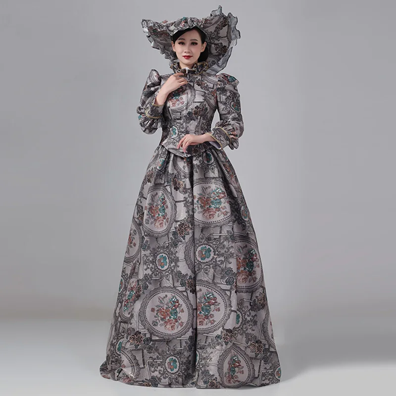 Customized Women Victorian Bustle Satin Dresses Historical Edwardian Ball Gown Holiday Fantasy Costume