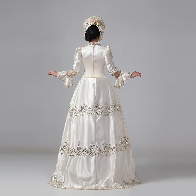 Customized Women Victorian Bustle Satin Dresses Historical Edwardian Ball Gown Holiday Fantasy Costume