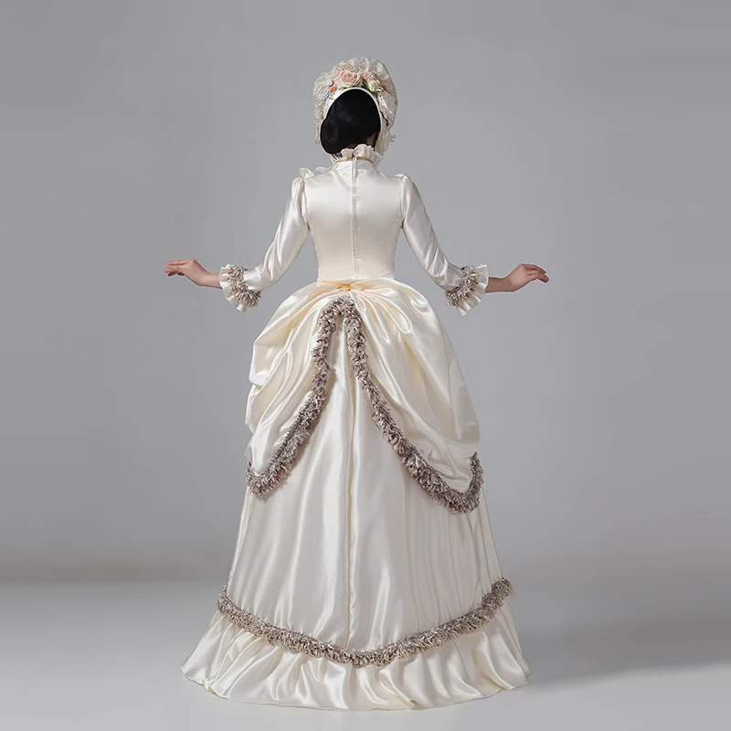 Customized Women Victorian Bustle Satin Dresses Historical Edwardian Ball Gown Holiday Fantasy Costume