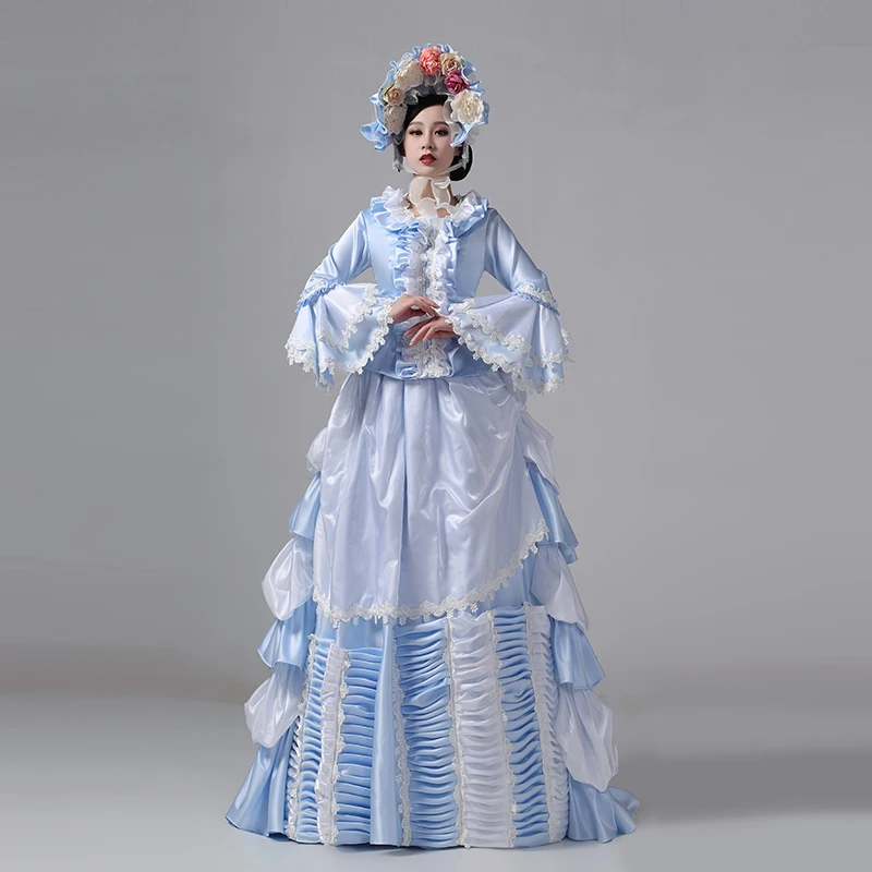 Customized Women Victorian Bustle Satin Dresses Historical Edwardian Ball Gown Holiday Fantasy Costume