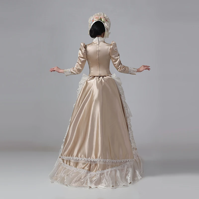 Customized Women Victorian Bustle Satin Dresses Historical Edwardian Ball Gown Holiday Fantasy Costume