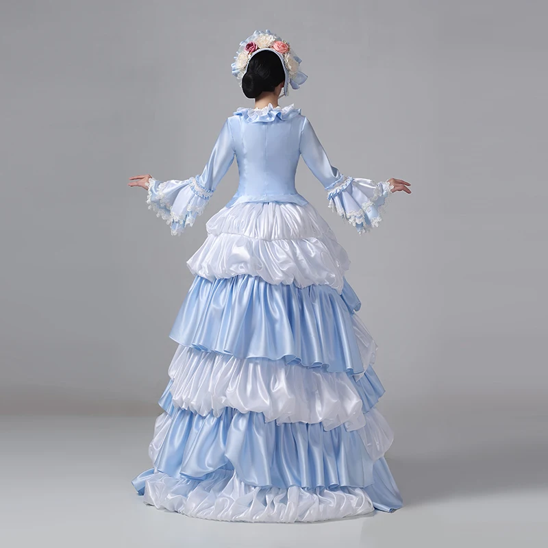 Customized Women Victorian Bustle Satin Dresses Historical Edwardian Ball Gown Holiday Fantasy Costume