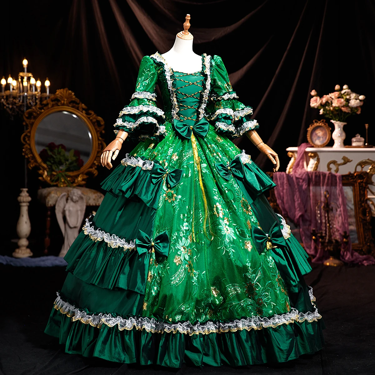 17th Century Historical Period Victorian Ball Gown Marie Antoinette Masquerade Dresses