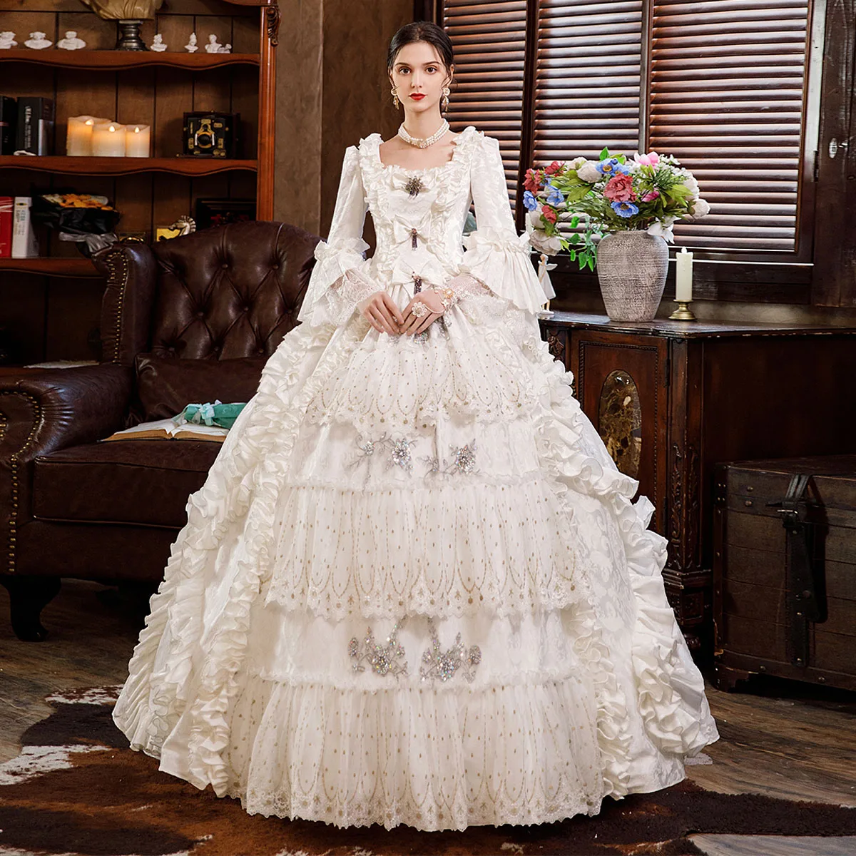 17th Century Historical Period Victorian Ball Gown Marie Antoinette Masquerade Dresses