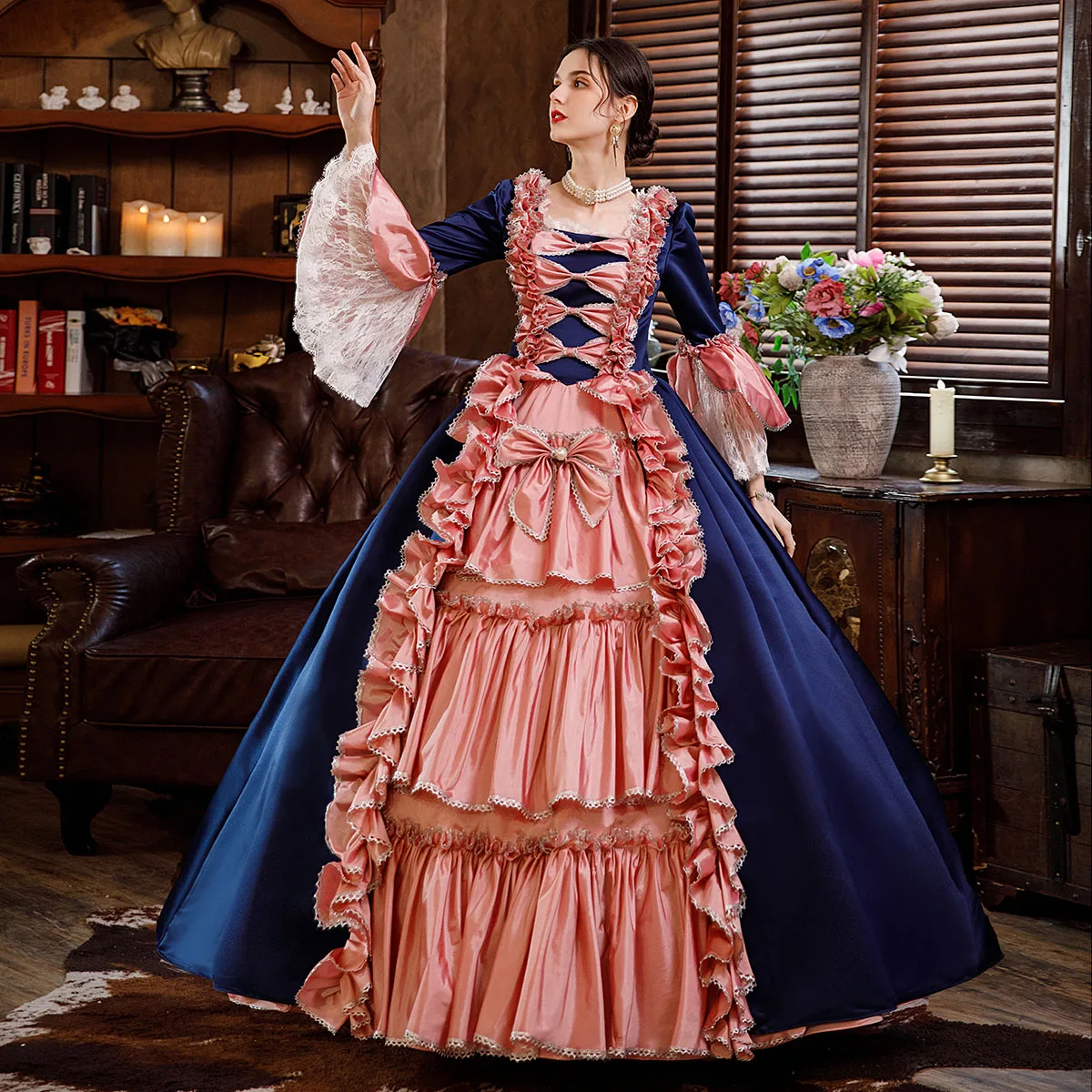17th Century Historical Period Victorian Ball Gown Marie Antoinette Masquerade Dresses