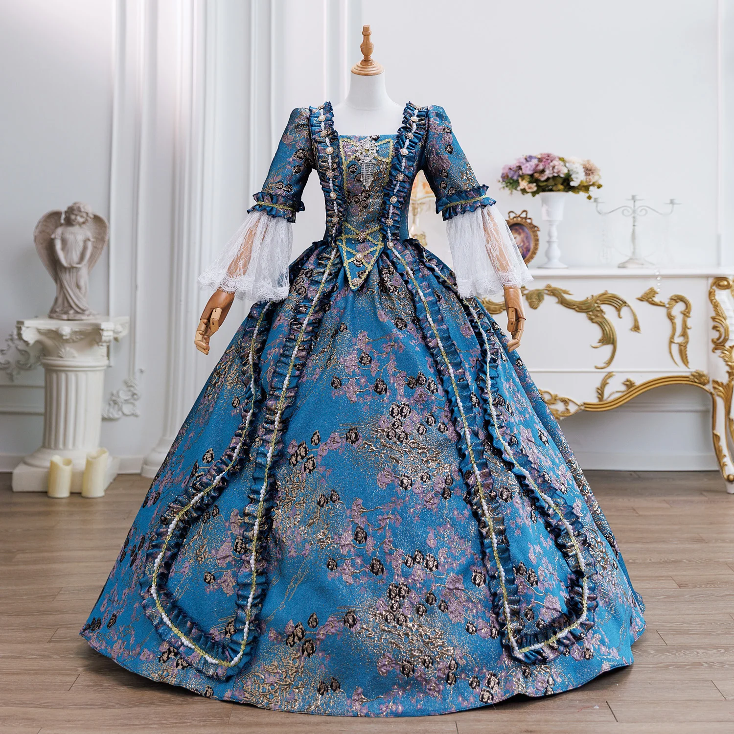 17th Century Historical Period Victorian Ball Gown Marie Antoinette Masquerade Dresses