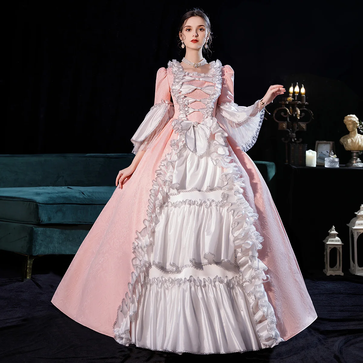 17th Century Historical Period Victorian Ball Gown Marie Antoinette Masquerade Dresses