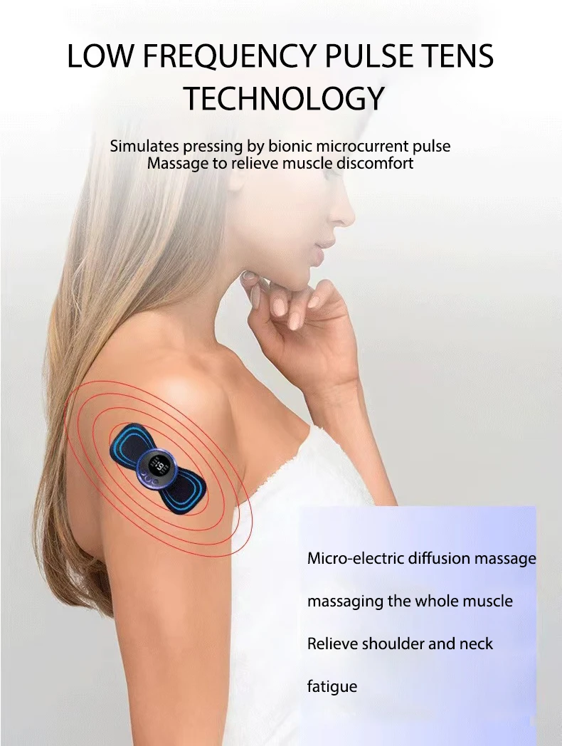 Electric Neck Massager EMS Muscle Massage Stimulator Hip Exerciser Replacement Tens Body Massager Patch Mini Device
