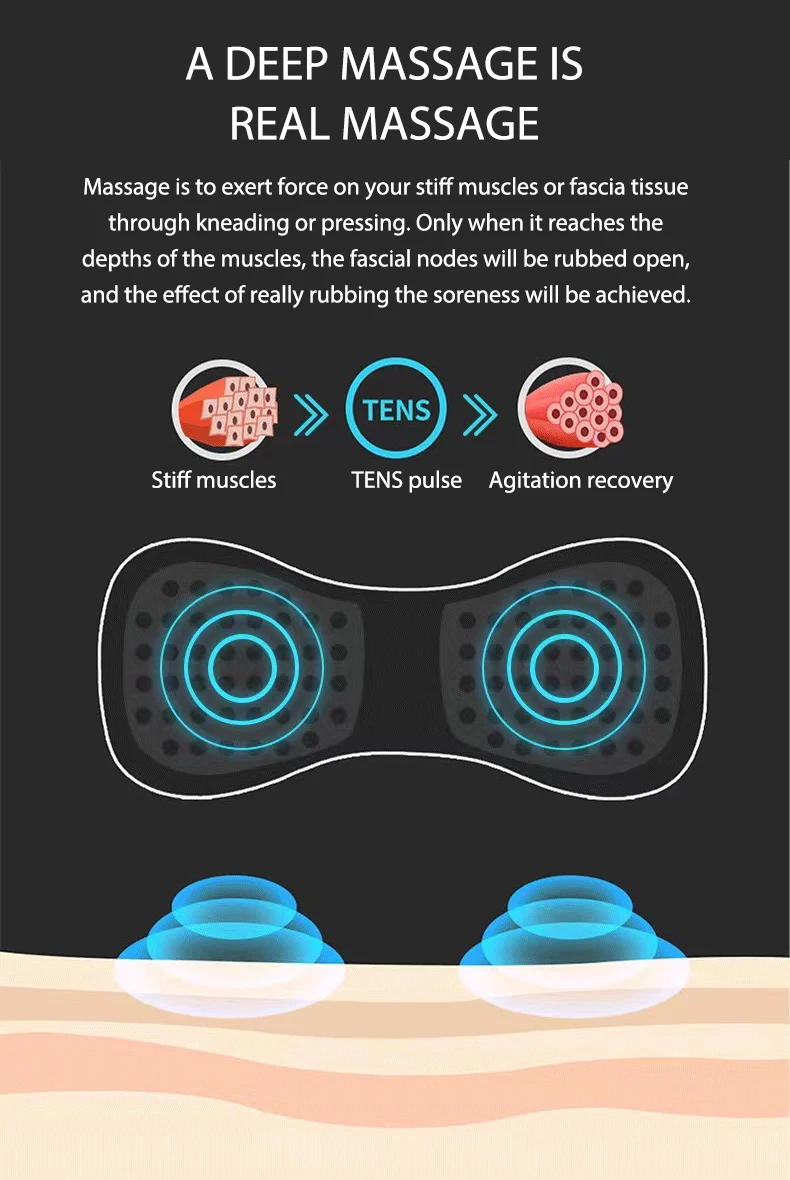 Electric Neck Massager EMS Muscle Massage Stimulator Hip Exerciser Replacement Tens Body Massager Patch Mini Device