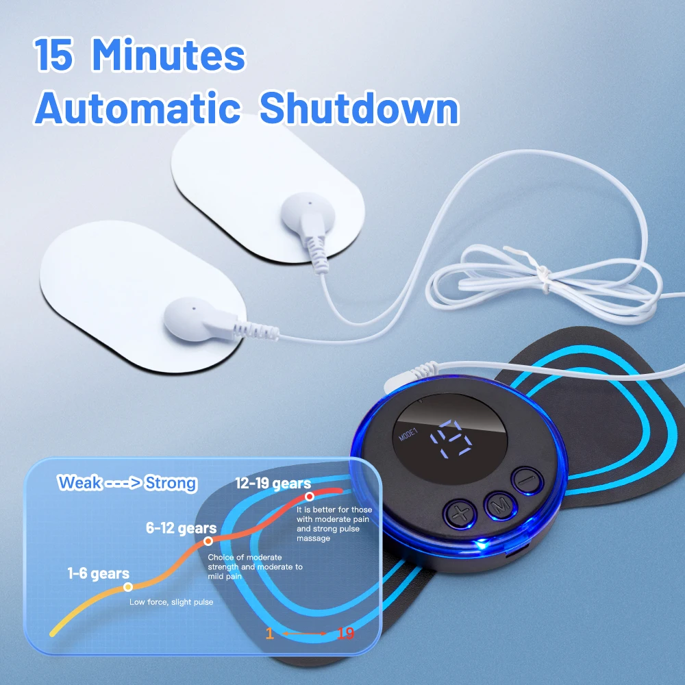 EMS Neck Massager Muscle Stimulator Electric Cervical Spine Massage Patch Low Frequency Pulse Massage Pad Pain Relief Relaxation